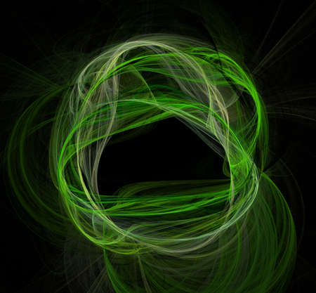 Abstract green fractal art background illustration space geometry. Background consists of fractal multicolor texture and suitable for use in projects imagination, creativity and design.の写真素材