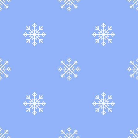 Snowflake seamless pattern. Snow on blue background. Abstract wallpaper, wrapping decoration. Symbol winter, Merry Christmas holiday, Happy New Year celebrationの写真素材
