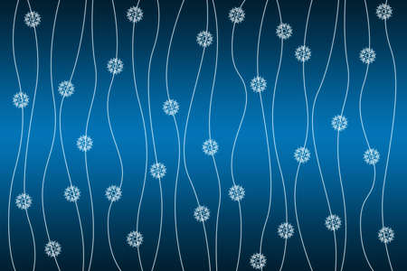 vintage pattern from snowflakes. Christmas and New Year design. Snowlake's garland on blue gradient.の写真素材
