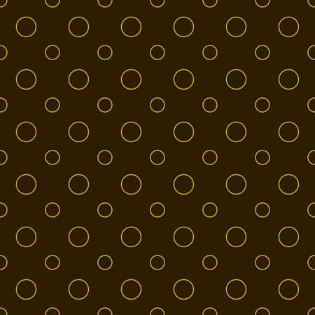 Gold circles on brown background, Seamless Pattern. Endless Texture With Many Round Shapes. wrapping paper, for web design, desktop wallpaper, winter blog, website or invitation cardの写真素材