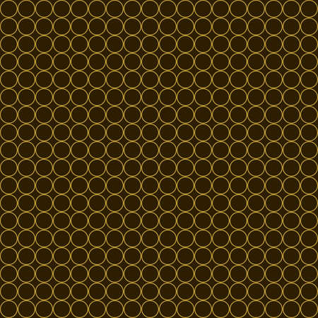 Gold circles on brown background, Seamless Pattern. Endless Texture With Many Round Shapes. wrapping paper, for web design, desktop wallpaper, winter blog, website or invitation cardの写真素材