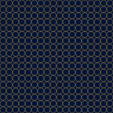 Gold circles on blue background, Seamless Pattern. Endless Texture With Many Round Shapes. wrapping paper, for web design, desktop wallpaper, winter blog, website or invitation cardの写真素材