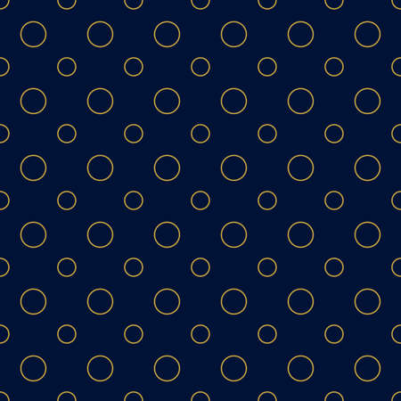 Gold circles on blue background, Seamless Pattern. Endless Texture With Many Round Shapes. wrapping paper, for web design, desktop wallpaper, winter blog, website or invitation cardの写真素材
