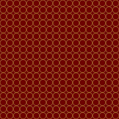 Gold circles on red background, Seamless Pattern. Endless Texture With Many Round Shapes. wrapping paper, for web design, desktop wallpaper, winter blog, website or invitation cardの写真素材