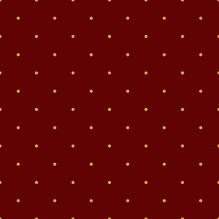 Seamless pattern, texture or background with gold polka dots on red background for web design, desktop wallpaper, winter blog, website or invitation cardの写真素材