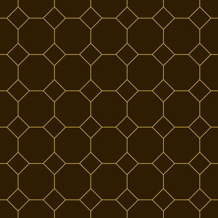 Geometric golden ornament grid on brown background. Seamless fine abstract pattern, wrapping paper, for web design, desktop wallpaper, winter blog, website or invitation cardの写真素材