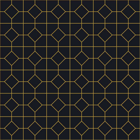 Geometric golden ornament grid on gray background. Seamless fine abstract pattern, wrapping paper, for web design, desktop wallpaper, winter blog, website or invitation cardの写真素材