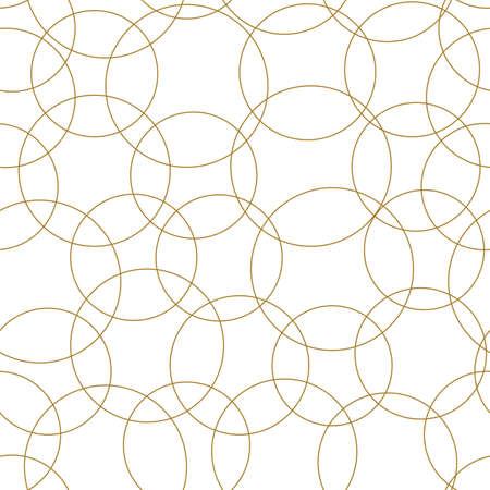 Gold circles abstract seamless vector pattern. Design for web banner, blog, wedding, digital paper, celebration, inviteのイラスト素材