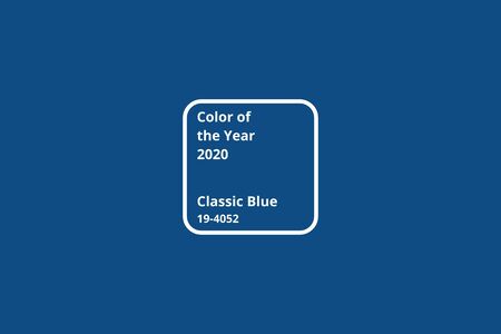 Blue color of the Year 2020 inscription. Faivorite colour of the New Year. Cloth colored in classic blue color. Concept for home design, interiors.の写真素材
