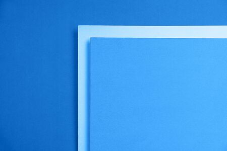 Classic Blue 2020 inscription. Gradient colors palette. Trendy multicolor paper background from a cardboard of different colors. Copy space.の写真素材