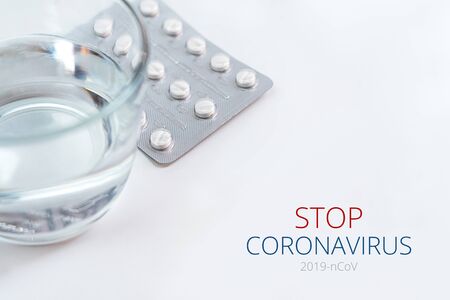 Novel coronavirus - 2019-nCoV. The inscription Stop Coronavirus. MERS-Cov middle East respiratory syndrome coronavirus. coronavirus outbreak.の写真素材