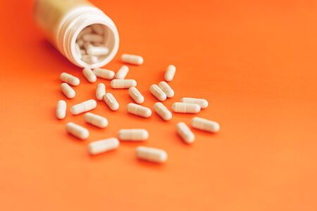 Herb capsule. Herbal nutritional supplements. Vitamin pills, Zinc tablets. Alternative medicine and...