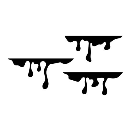 slime, black dropping, vector illustrationのイラスト素材