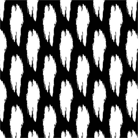 White ink brush strokes pattern for decor in grunge design on black background. Dirty artistic design. Vector illustration.のイラスト素材