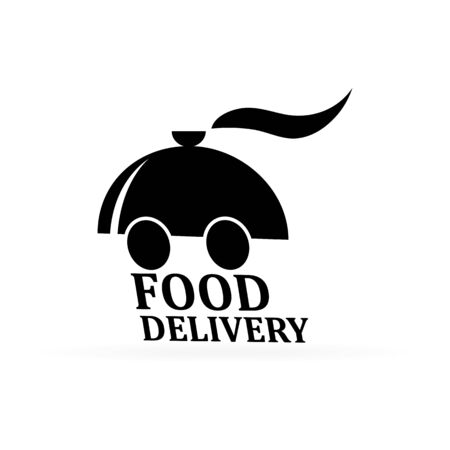 Food delivery. Tray Covered food. Restaurant cloche sketch icon for infographic, website or app. Vector illustration.のイラスト素材