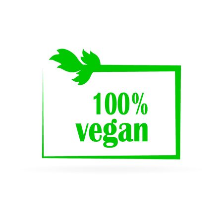 eco banner with leaf and text, text eco friendly, green frame with green text, vector illustrationのイラスト素材