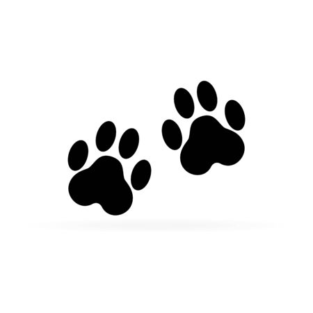 Paw print on white background. Paw print icon. Vector illustration.のイラスト素材