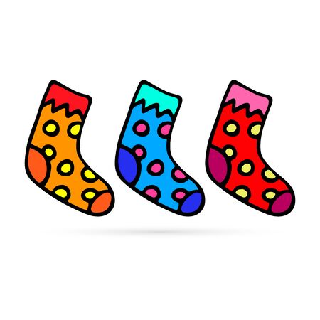 doodle sock icon, hand drawing vector illustratonのイラスト素材