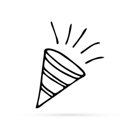 doodle linear confetti icon, hand drawing vector illustrationのイラスト素材