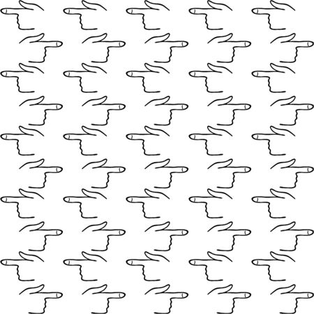 doodle hand with finger pattern, kids hand drawing vector illustrationのイラスト素材