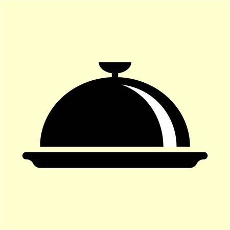 Serving icon. Dish icon. Restaurant icon. Covered food isolated on white background. Restaurant cloche sketch icon for infographic, website or app.のイラスト素材