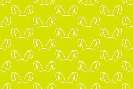 doodle linear rabbit pattern, line art, hare for design easter, vector illustrationのイラスト素材