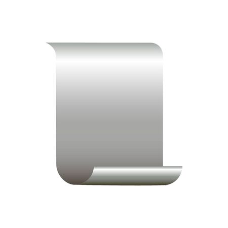 Realistic opened scroll of metall or clean paper. Vector illustration.のイラスト素材