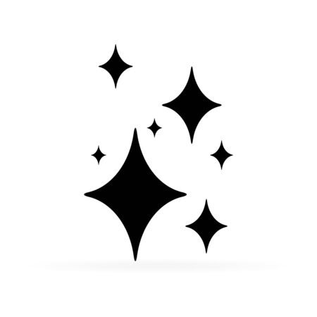 black shine icon, vector illustrationのイラスト素材