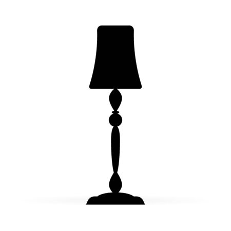 floor lamp for home indoor, interior of the house, computer games, vector illustrationのイラスト素材