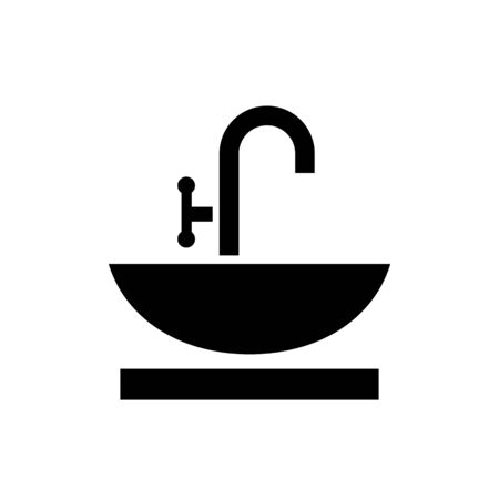 Sink icon isolated on white background. Basin equipment vector.のイラスト素材