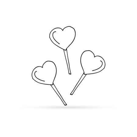 doodle caramel icon, sweet, kids hand drawing vector illustrationのイラスト素材