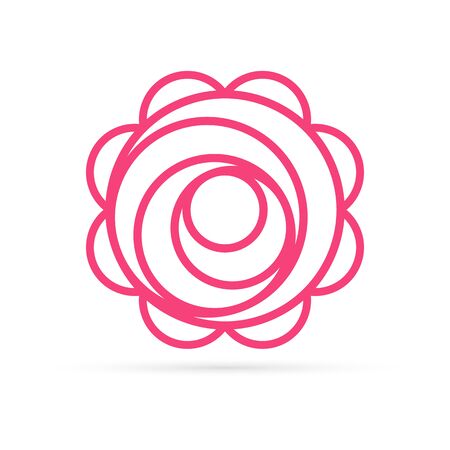 chakra or flower simbol, art line icon, vector illustrationのイラスト素材