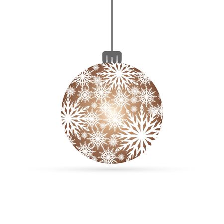 Christmas ball with snowflake for celebration greeting or gift card. Sketch decoration. Tree Ball icon. Vector illustration.のイラスト素材
