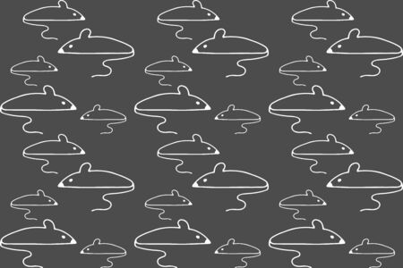 drawing mouse seamless pattern, vector illustrationのイラスト素材