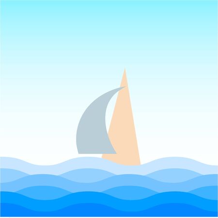 yachting symbol, sea pattern, vector illustration