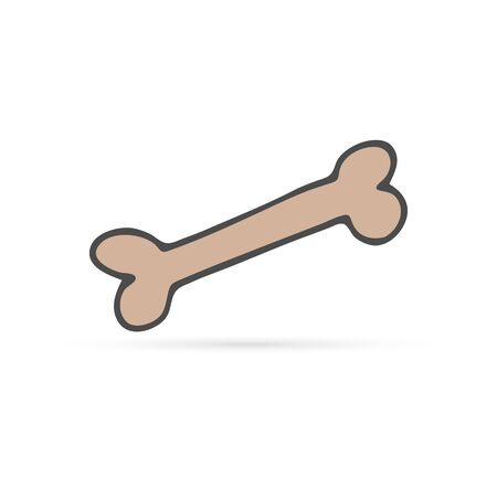 Doodle silhouette dog bone. Hand drawing grunge line art. Vector illustration.のイラスト素材