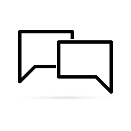 Chat Icon in flat style. Speech symbol for web site design, app, UI. Chat with dialog. Vector illustrationのイラスト素材