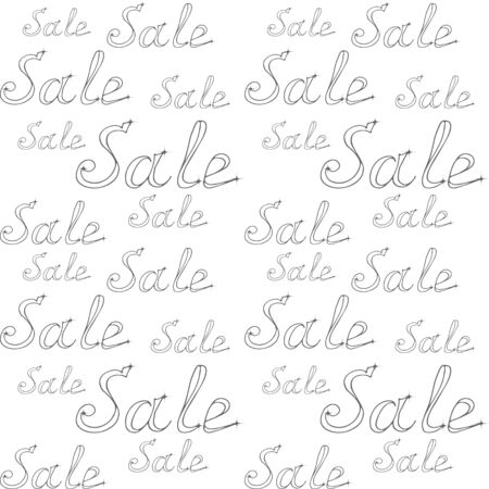 doodle lettering pattern, hand drawing art line, outline vector illustrationのイラスト素材