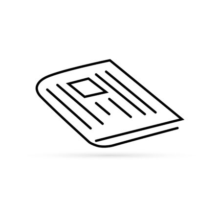 outline newspaper icon solated, sketch vector illustrationのイラスト素材
