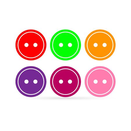 colored button for cloth icon isolated, vector illustrationのイラスト素材