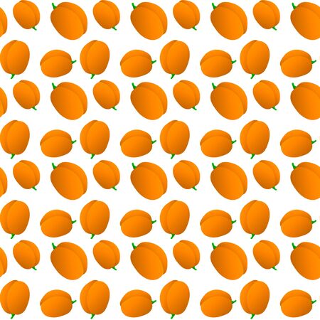 realistic apricot seamless pattern isolated on white, berry, food art, vector stock illustrationのイラスト素材