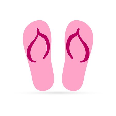 Beach sneakers icon isolated on white, flip flops, kids hand drawing art, vector stock illustrationのイラスト素材