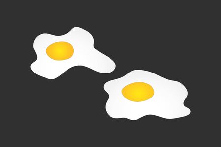 Doodle omelette icon, kids hand drawing art egg. Food vector stock illustrationのイラスト素材