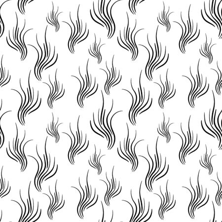 Abstract line or grass seamless pattern isolated on white, print, vector stock illustratioのイラスト素材