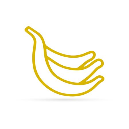 Doodle food isolated. Outline hand drawing art line. Banana, coconut, avocado, ice cream, Banana vector stock illustrationのイラスト素材