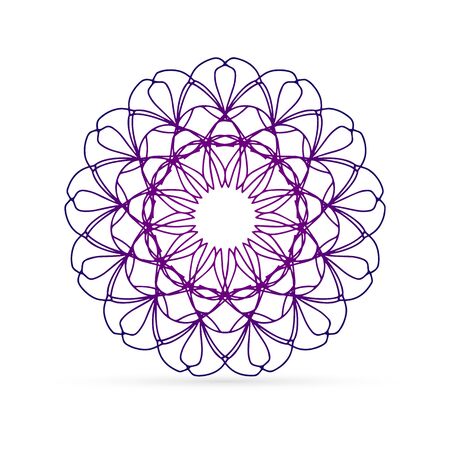 Outline sacred symbol isolated on white. Coloring mandala. Vector energy star. Intersection of lines. Golden Section. Crossing lines. Intersection circlesのイラスト素材