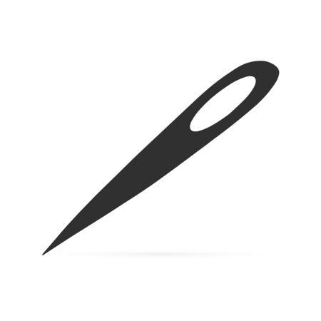 Doodle needle icon isolated on white. Sewing. Hand drawing art. Vector stock illustrationのイラスト素材