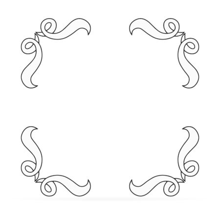 Doodle frame isolated on white. Outline abstract wave frame for design. Hand dwawing art line. Sketch vector stock illustrationのイラスト素材