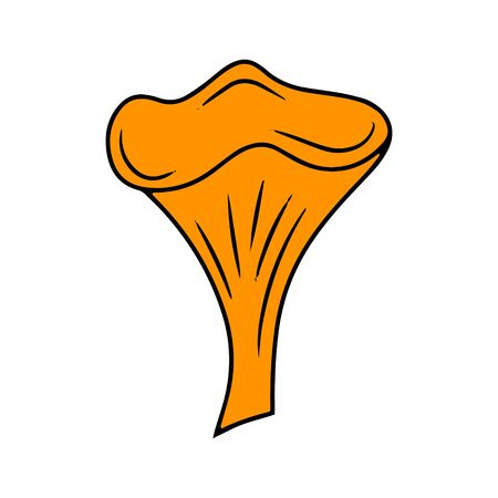 Doodle mushroom icon isolated on white. Vegetable healthy food. Kids hand drawing line art. Sketch vector stock illustration. EPS 10のイラスト素材