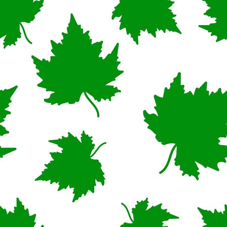 Doodle art leaf seamless pattern isolated on white.のイラスト素材